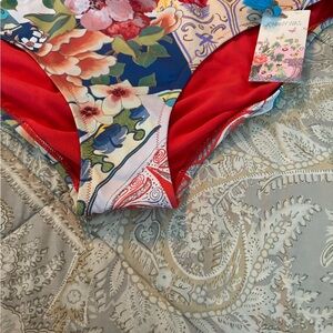 Johnny Was Red and Blue Artistic Bikini